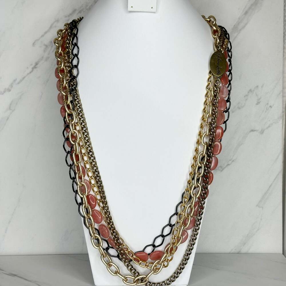 Marlaina Stone Delilah Strawberry Quartz Statement Necklace ✨
